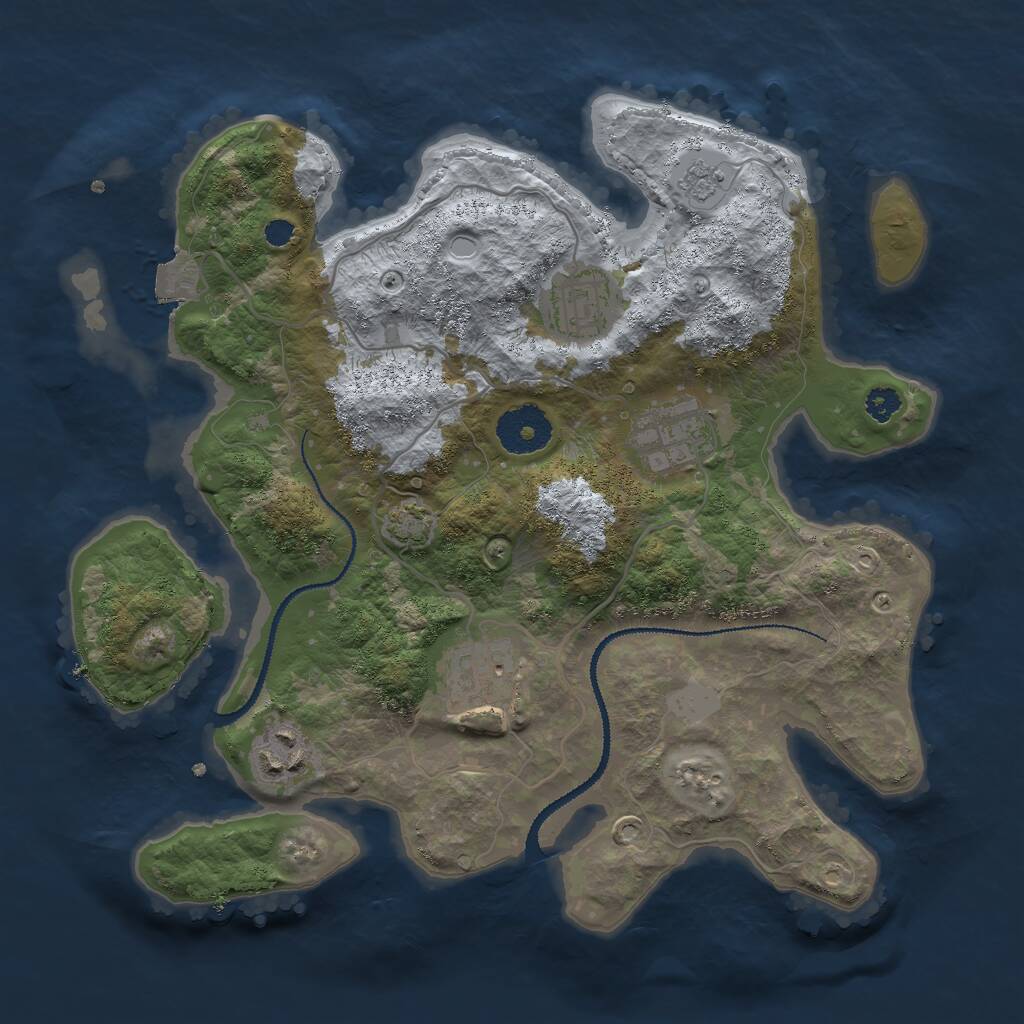 Rust Map: Procedural Map, Size: 3000, Seed: 798652659, 7 Monuments