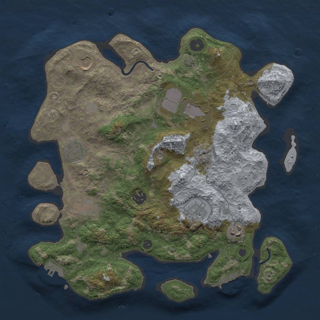 Rust Map: Procedural Map, Size: 3550, Seed: 24407195, 15 Monuments