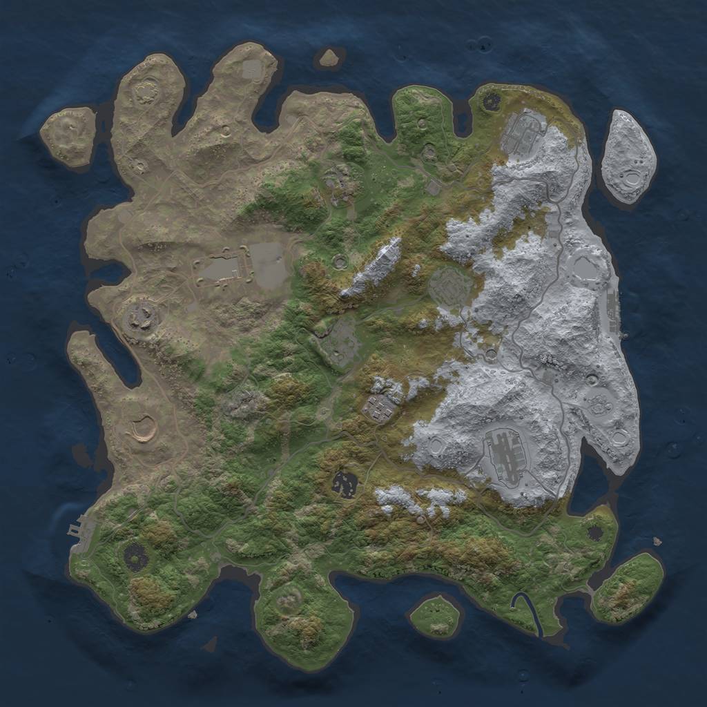 Rust Map: Procedural Map, Size: 4000, Seed: 109209, 18 Monuments