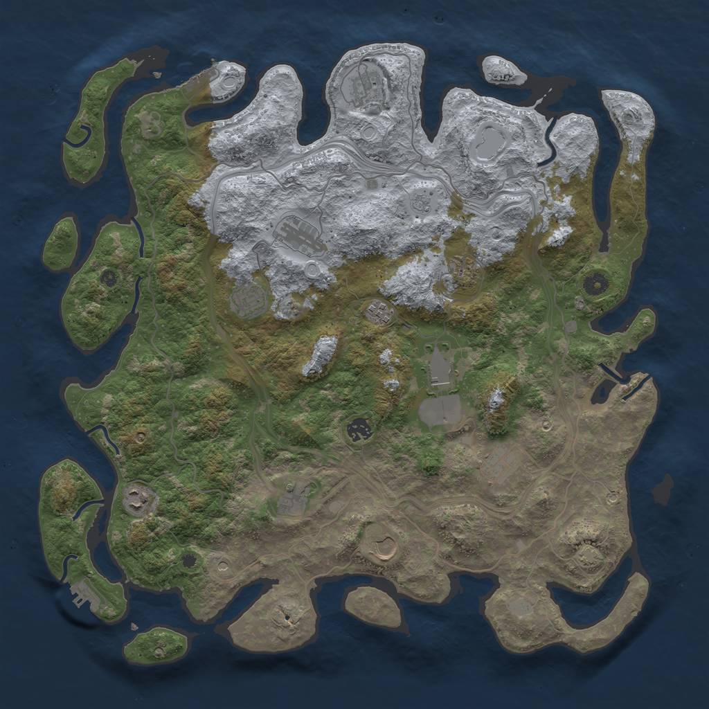 Rust Map: Procedural Map, Size: 4500, Seed: 299019865, 19 Monuments