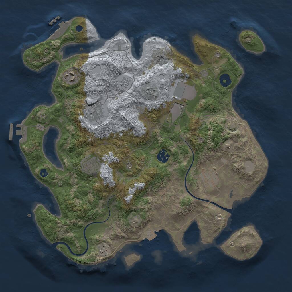 Rust Map: Procedural Map, Size: 3550, Seed: 16806085, 13 Monuments