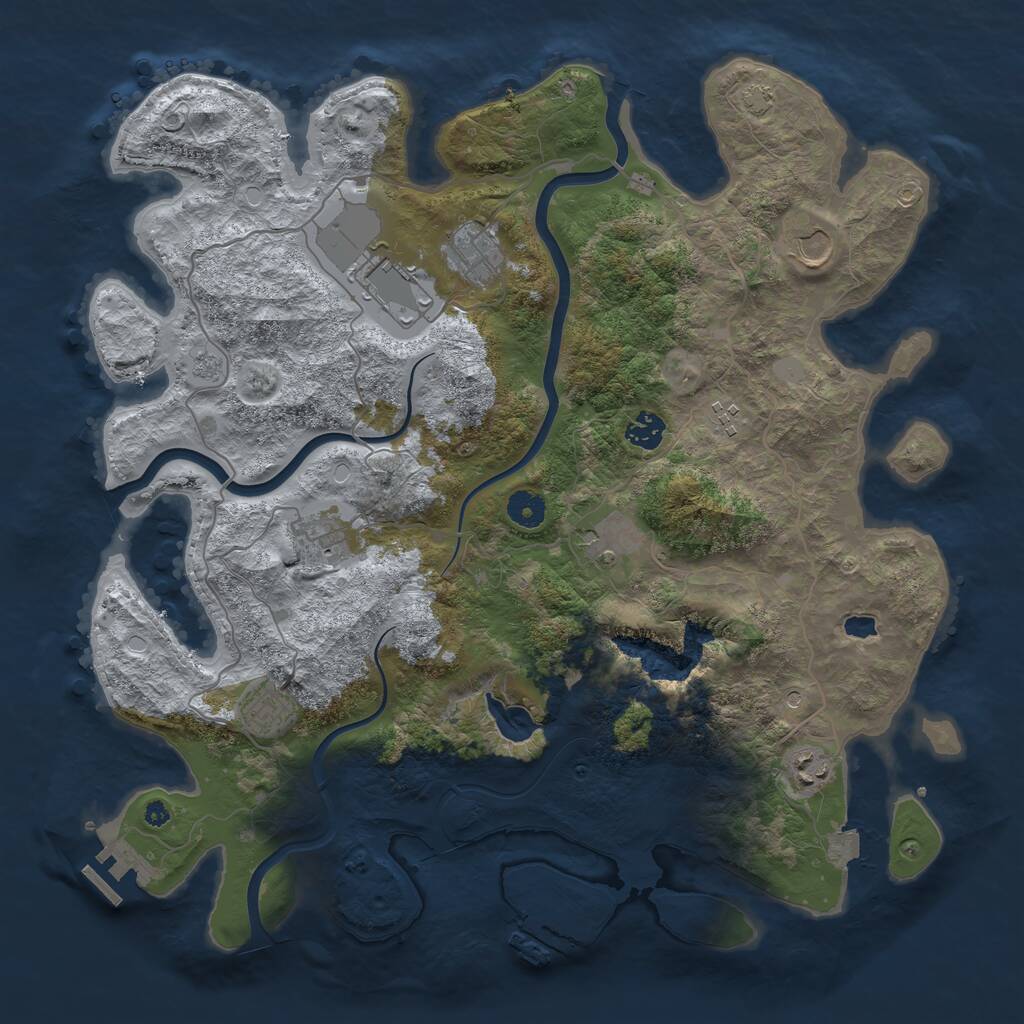 Rust Map: Procedural Map, Size: 4100, Seed: 53682768, 15 Monuments
