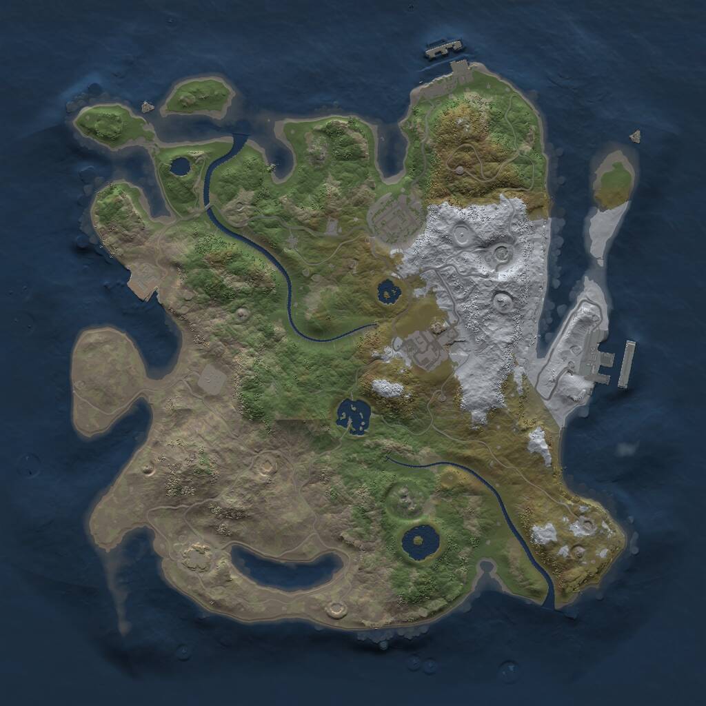 Rust Map: Procedural Map, Size: 3000, Seed: 4511, 8 Monuments