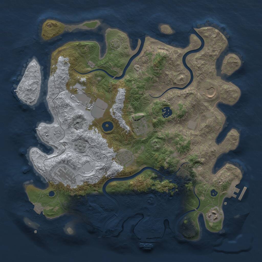 Rust Map: Procedural Map, Size: 3650, Seed: 76711388, 14 Monuments