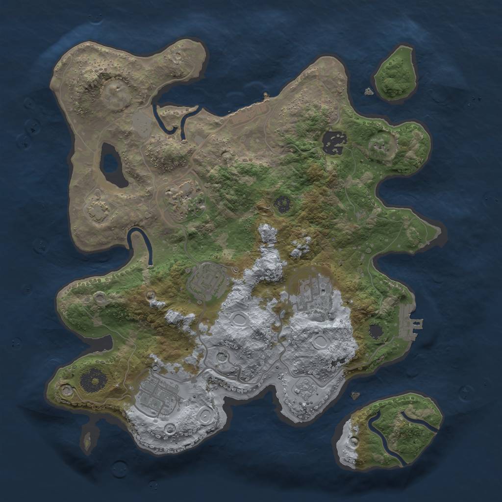 Rust Map: Procedural Map, Size: 3000, Seed: 2093, 13 Monuments