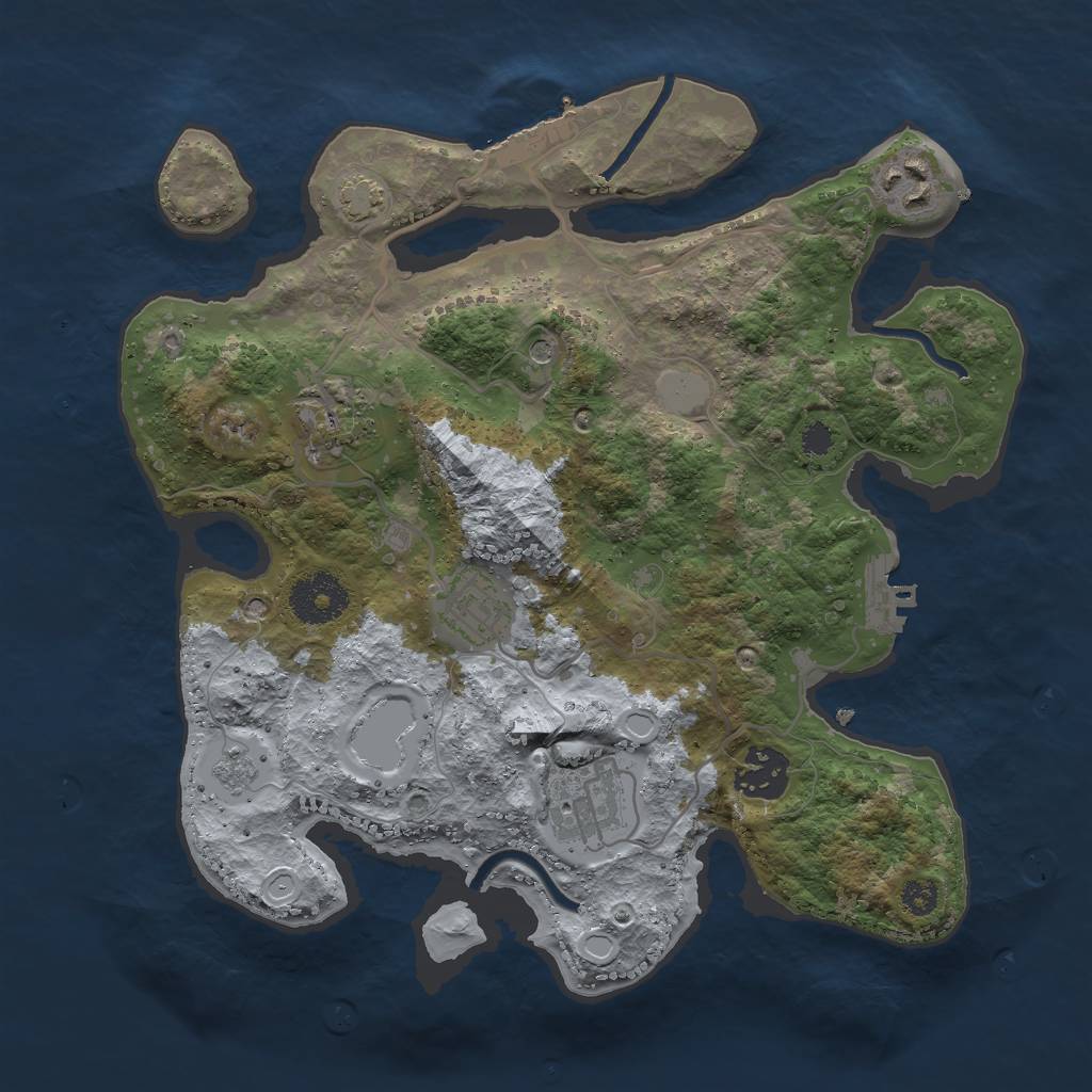 Rust Map: Procedural Map, Size: 3000, Seed: 1778036093, 13 Monuments