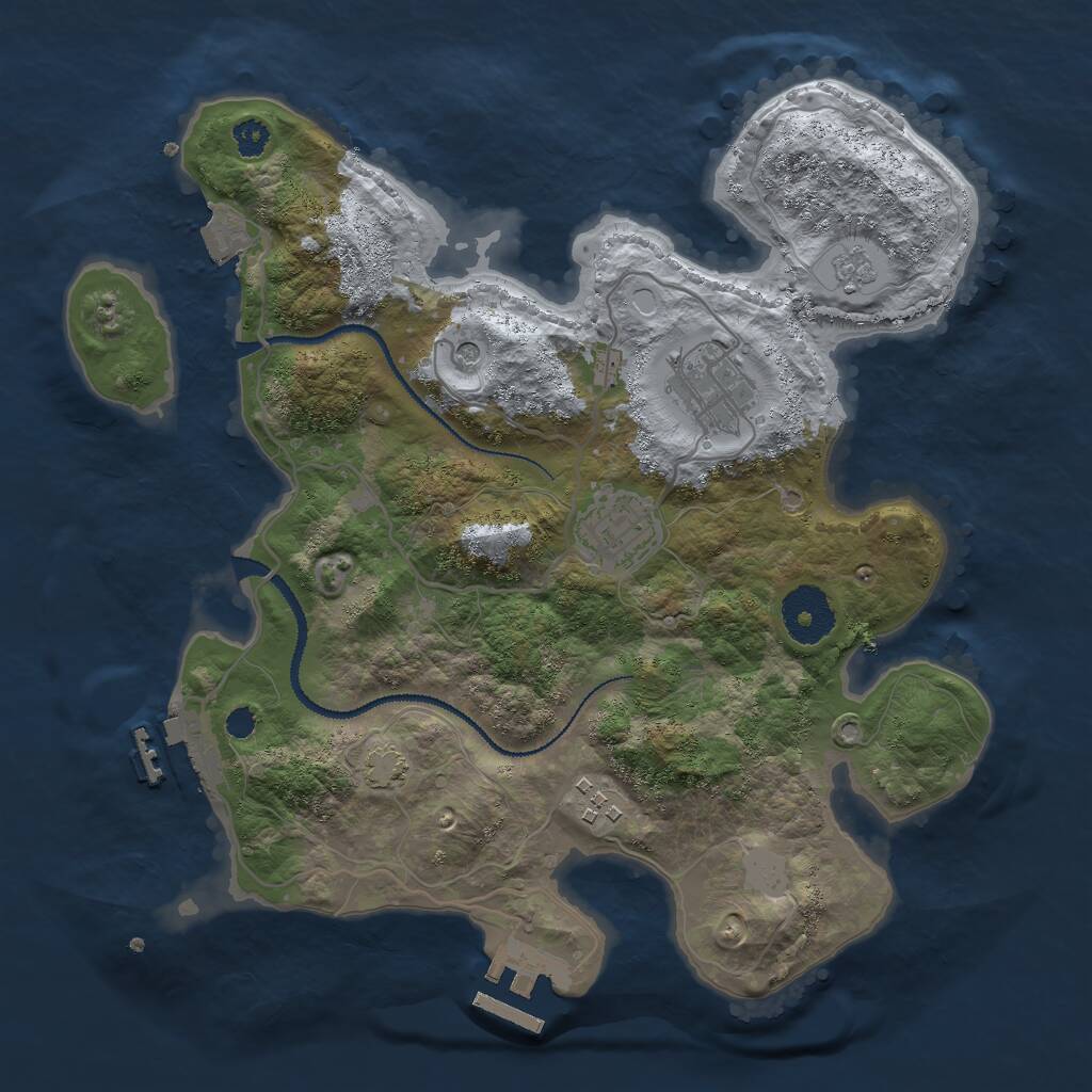 Rust Map: Procedural Map, Size: 3000, Seed: 1699806684, 9 Monuments