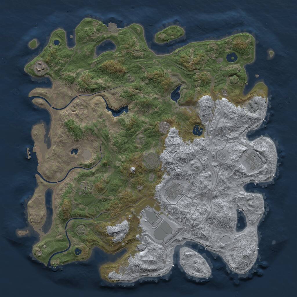 Rust Map: Procedural Map, Size: 4250, Seed: 10400969, 13 Monuments