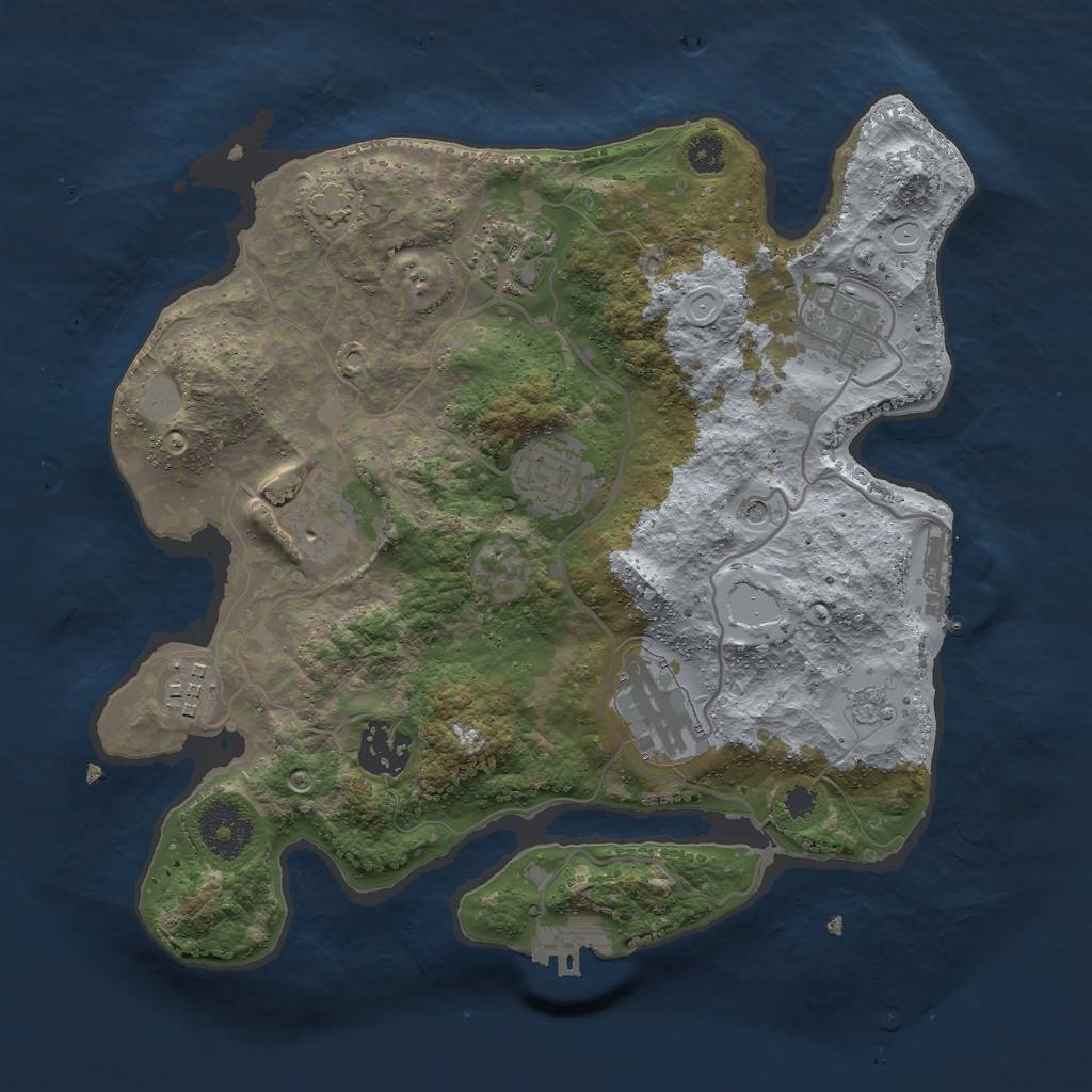 Rust Map: Procedural Map, Size: 3000, Seed: 576, 15 Monuments