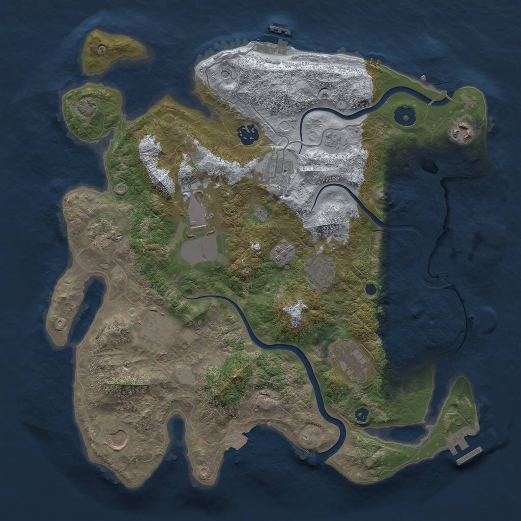Rust Map: Procedural Map, Size: 3750, Seed: 35658721, 16 Monuments