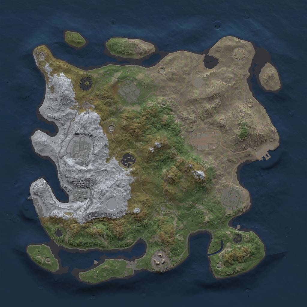 Rust Map: Procedural Map, Size: 3400, Seed: 52440631, 14 Monuments