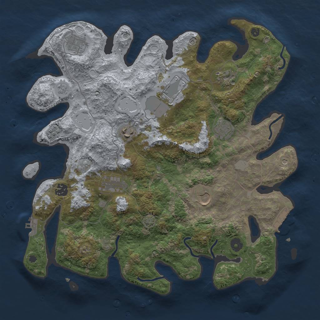 Rust Map: Procedural Map, Size: 3750, Seed: 82316987, 17 Monuments