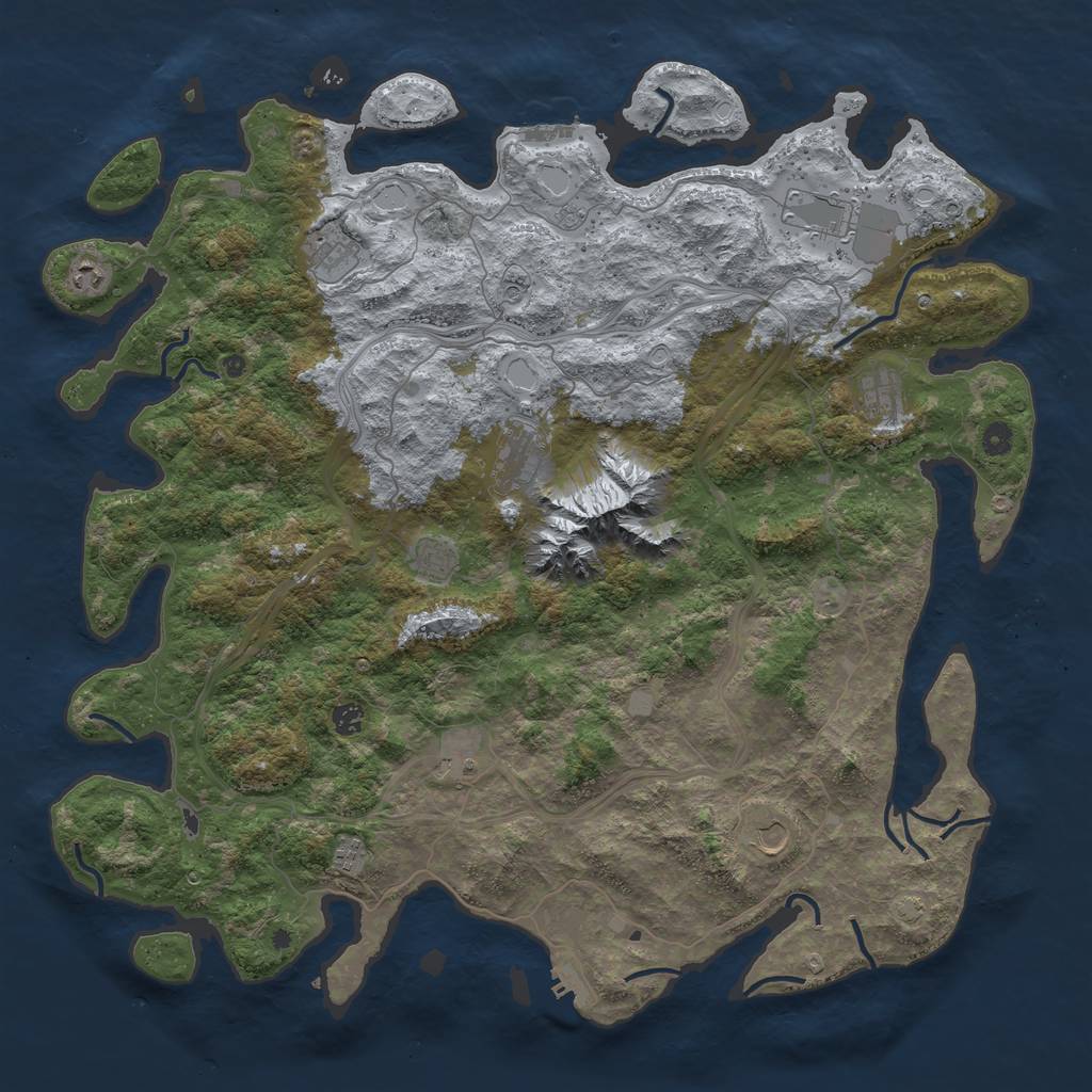 Rust Map: Procedural Map, Size: 5000, Seed: 835656377, 18 Monuments