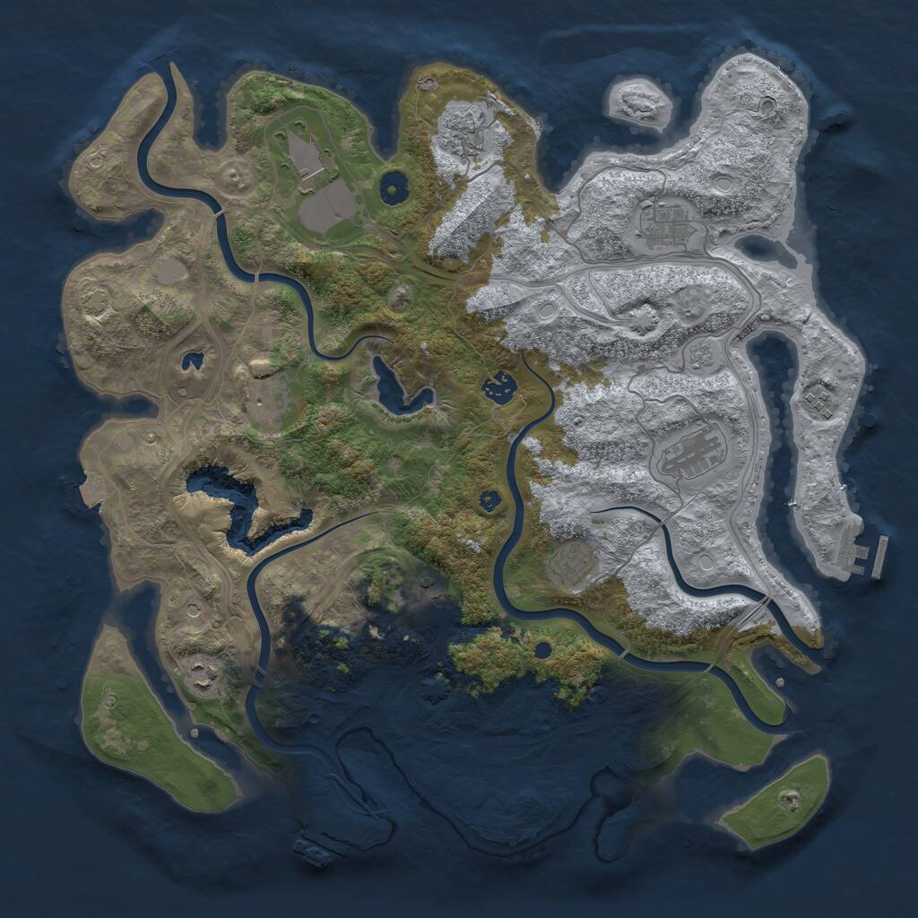 Rust Map: Procedural Map, Size: 4300, Seed: 30452731, 16 Monuments