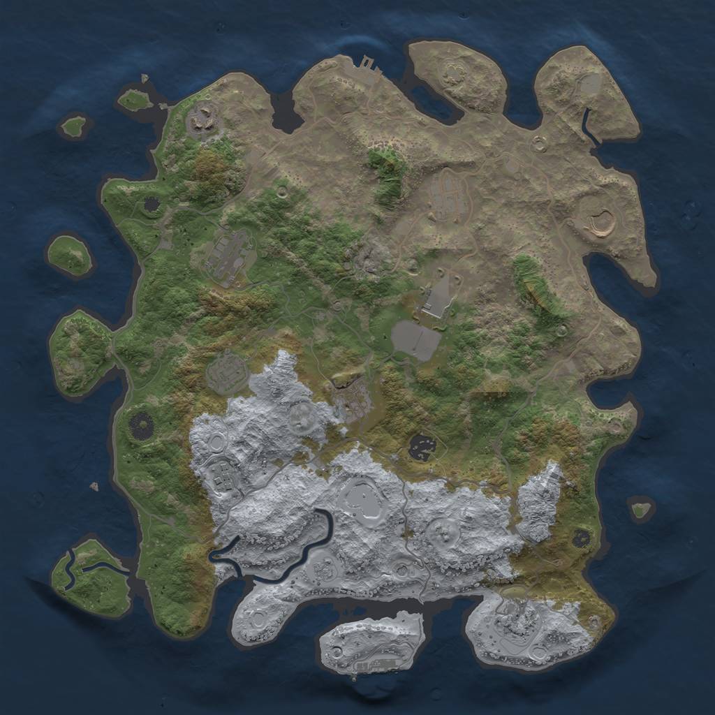 Rust Map: Procedural Map, Size: 4000, Seed: 20925514, 18 Monuments