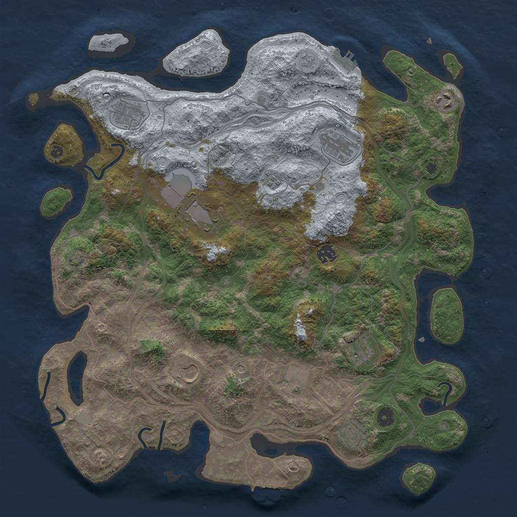 Rust Map: Procedural Map, Size: 4250, Seed: 76281474, 18 Monuments