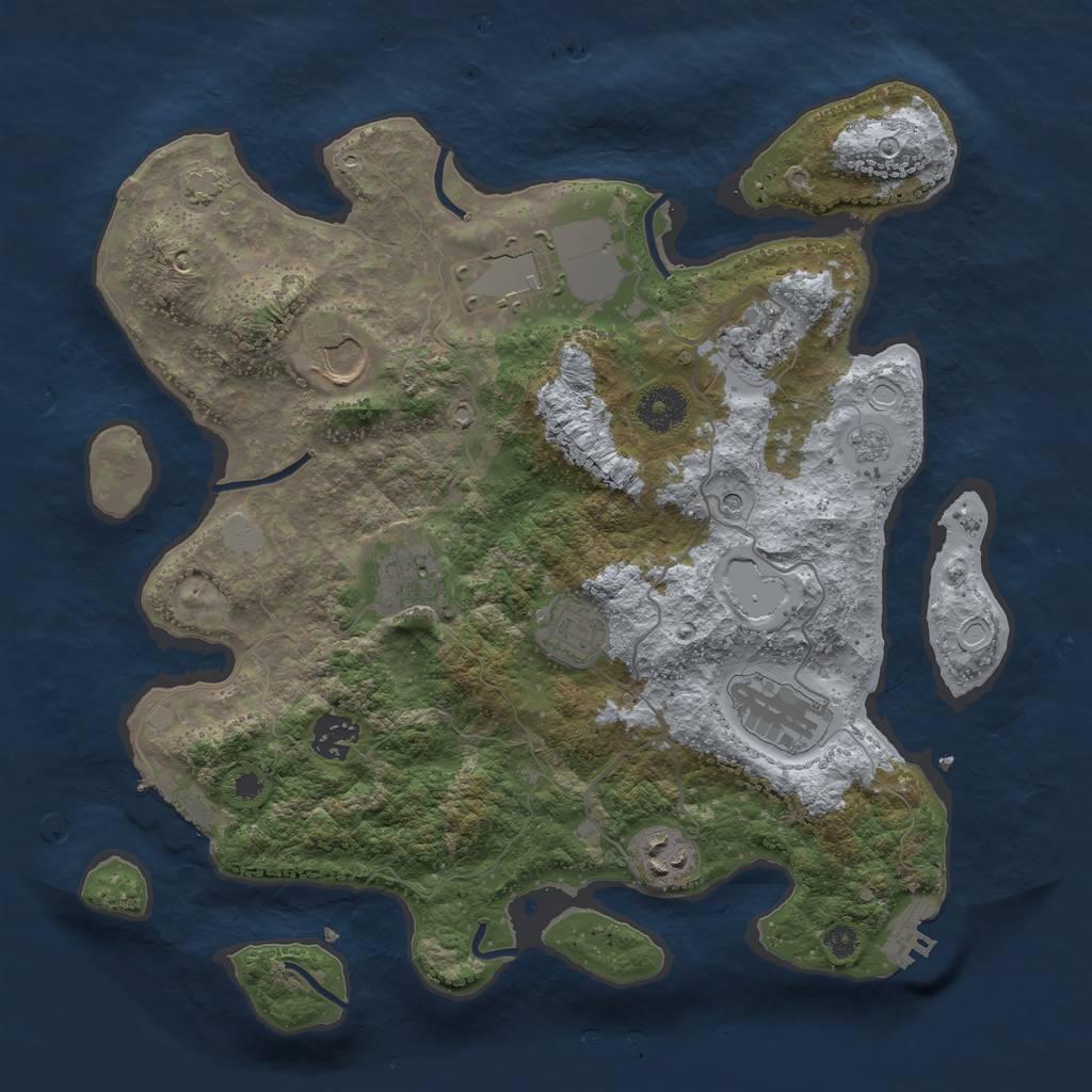 Rust Map: Procedural Map, Size: 3500, Seed: 1782025441, 16 Monuments