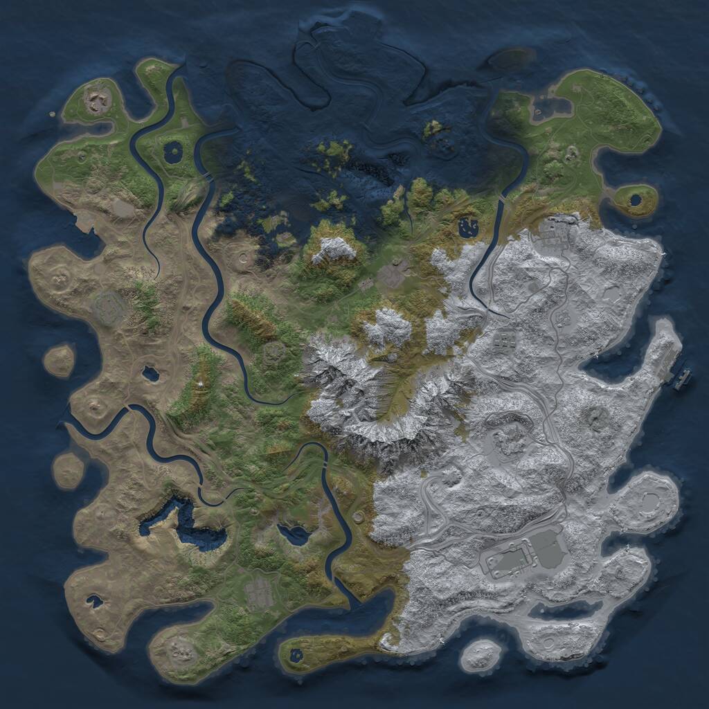 Rust Map: Procedural Map, Size: 5000, Seed: 618898627, 16 Monuments