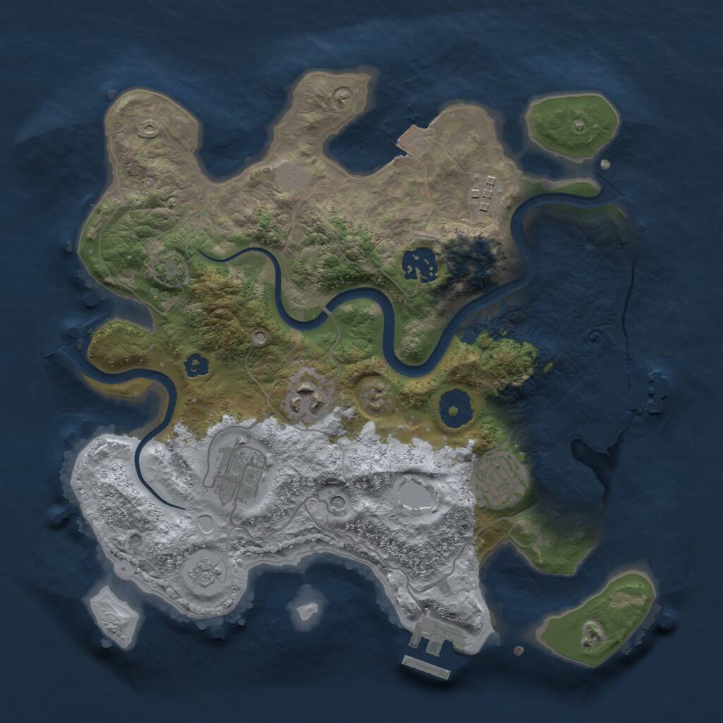 Rust Map: Procedural Map, Size: 3000, Seed: 635215768, 11 Monuments