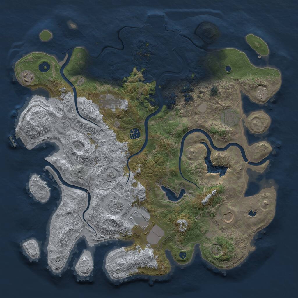 Rust Map: Procedural Map, Size: 4100, Seed: 4540859, 14 Monuments