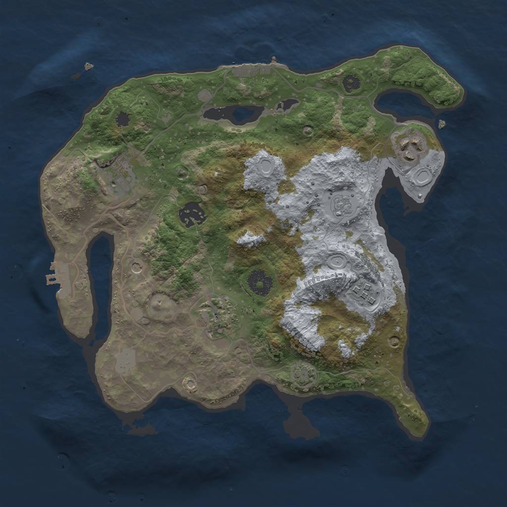 Rust Map: Procedural Map, Size: 3000, Seed: 1051518984, 13 Monuments
