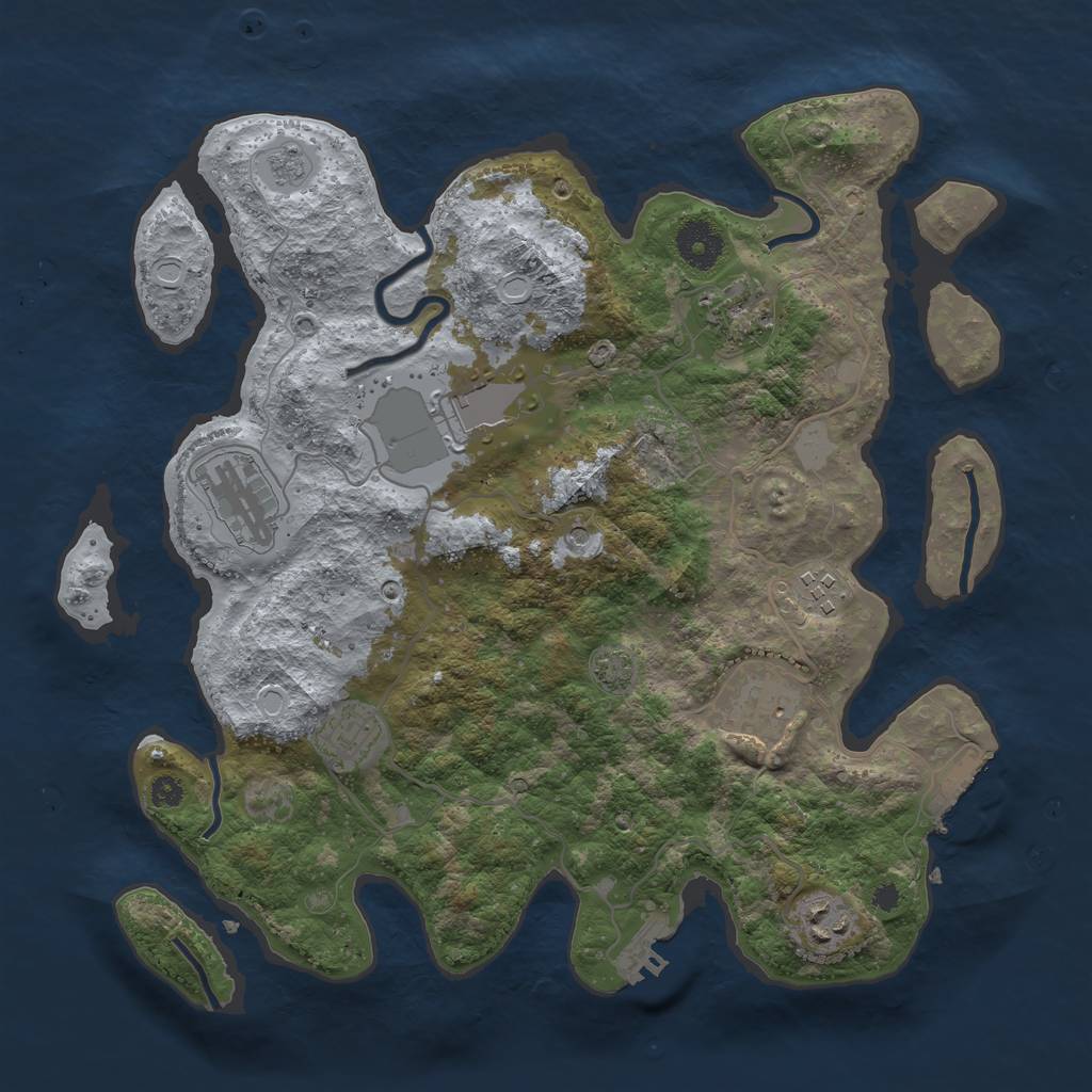 Rust Map: Procedural Map, Size: 3500, Seed: 61746977, 15 Monuments