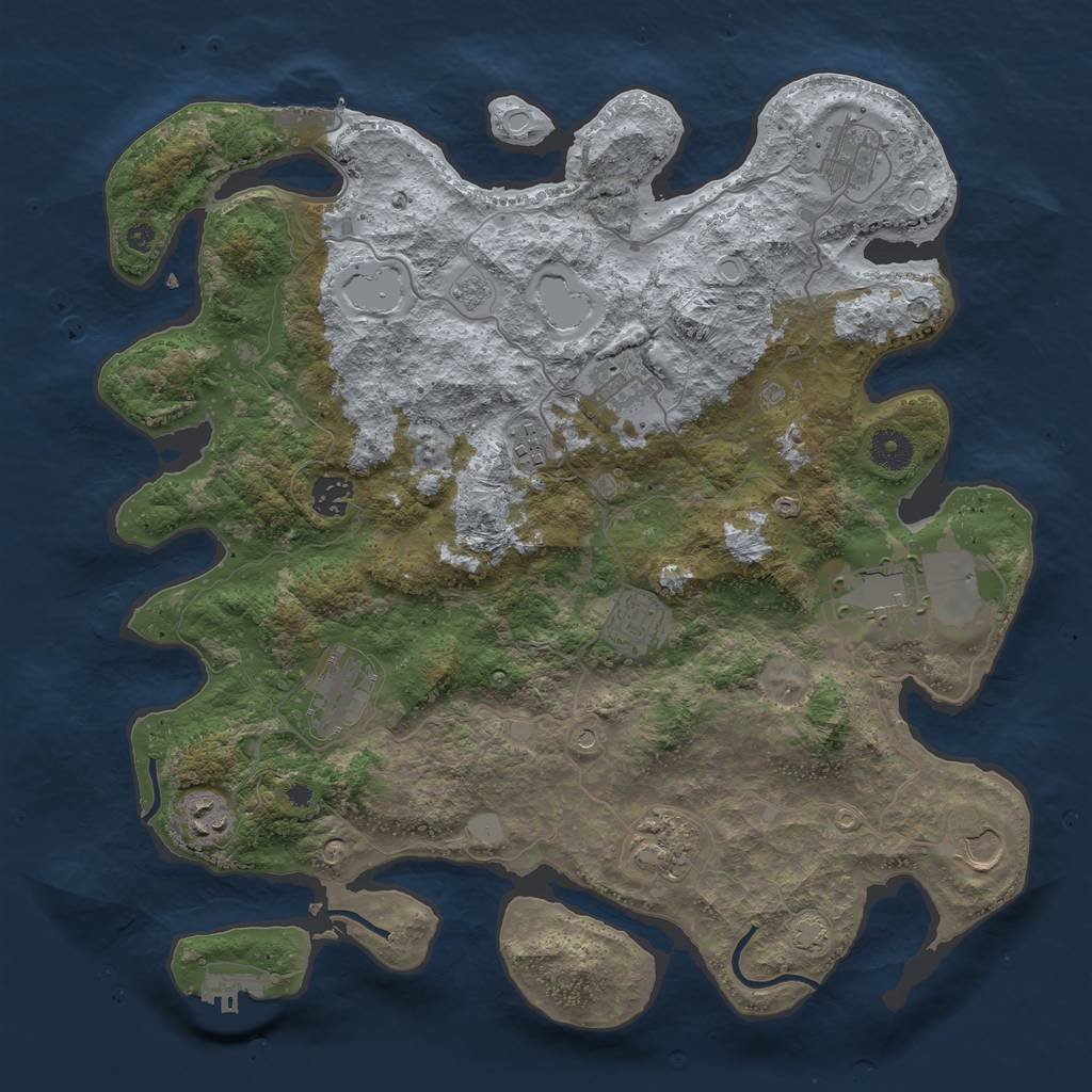 Rust Map: Procedural Map, Size: 3898, Seed: 159317, 18 Monuments