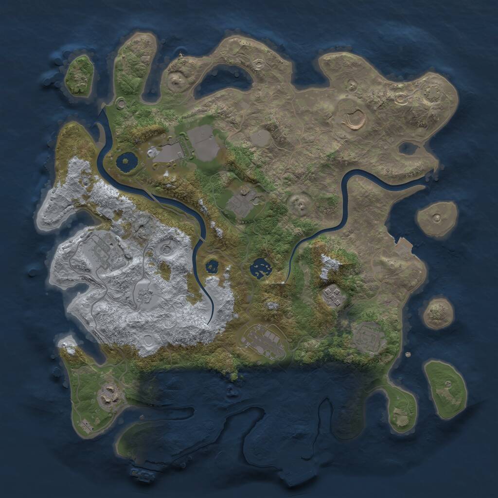 Rust Map: Procedural Map, Size: 3678, Seed: 103620, 15 Monuments