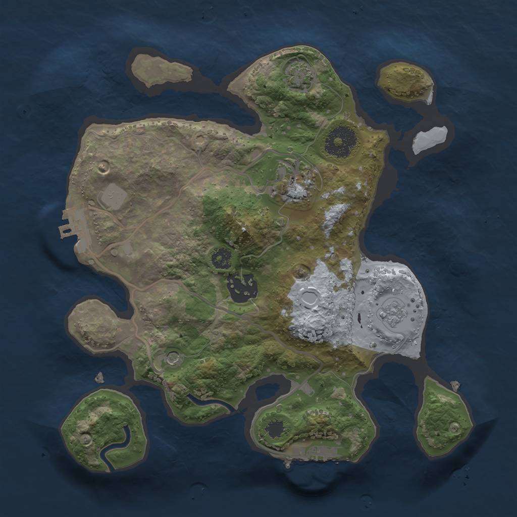 Rust Map: Procedural Map, Size: 2500, Seed: 1110284503, 10 Monuments