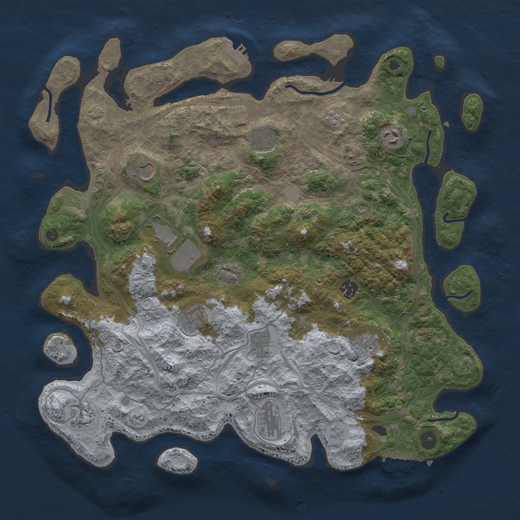 Rust Map: Procedural Map, Size: 4400, Seed: 6772501, 19 Monuments