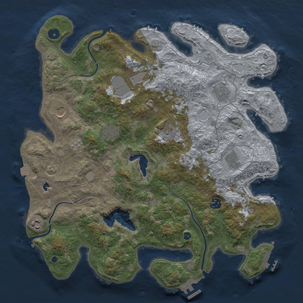 Rust Map: Procedural Map, Size: 4100, Seed: 23641702, 15 Monuments