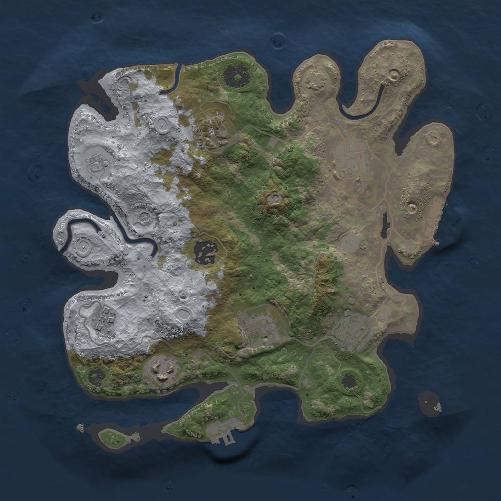 Rust Map: Procedural Map, Size: 3000, Seed: 57232465, 15 Monuments