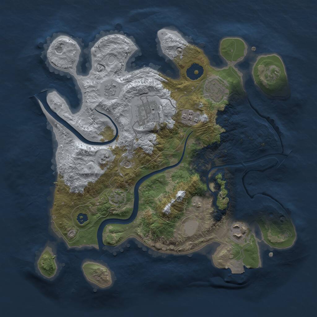Rust Map: Procedural Map, Size: 2888, Seed: 51892, 8 Monuments