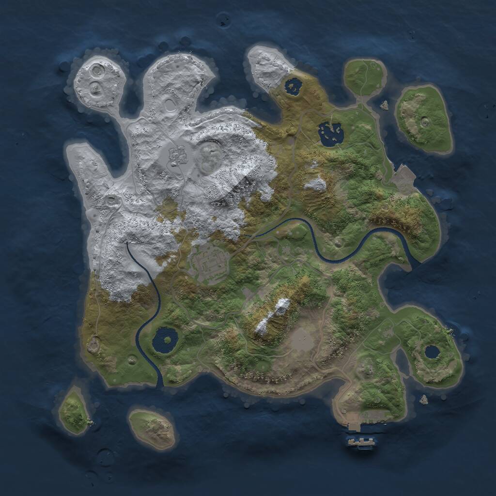 Rust Map: Procedural Map, Size: 2888, Seed: 51892, 5 Monuments