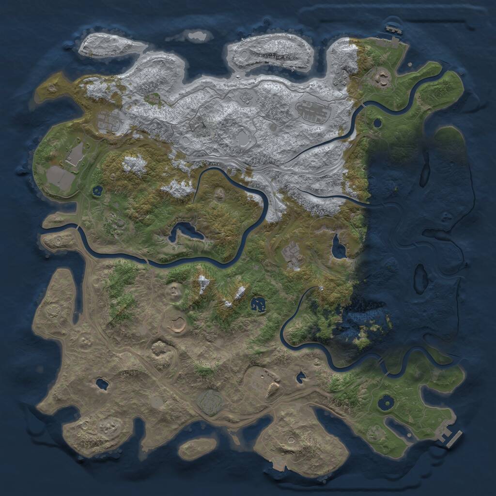 Rust Map: Procedural Map, Size: 4800, Seed: 12144, 17 Monuments