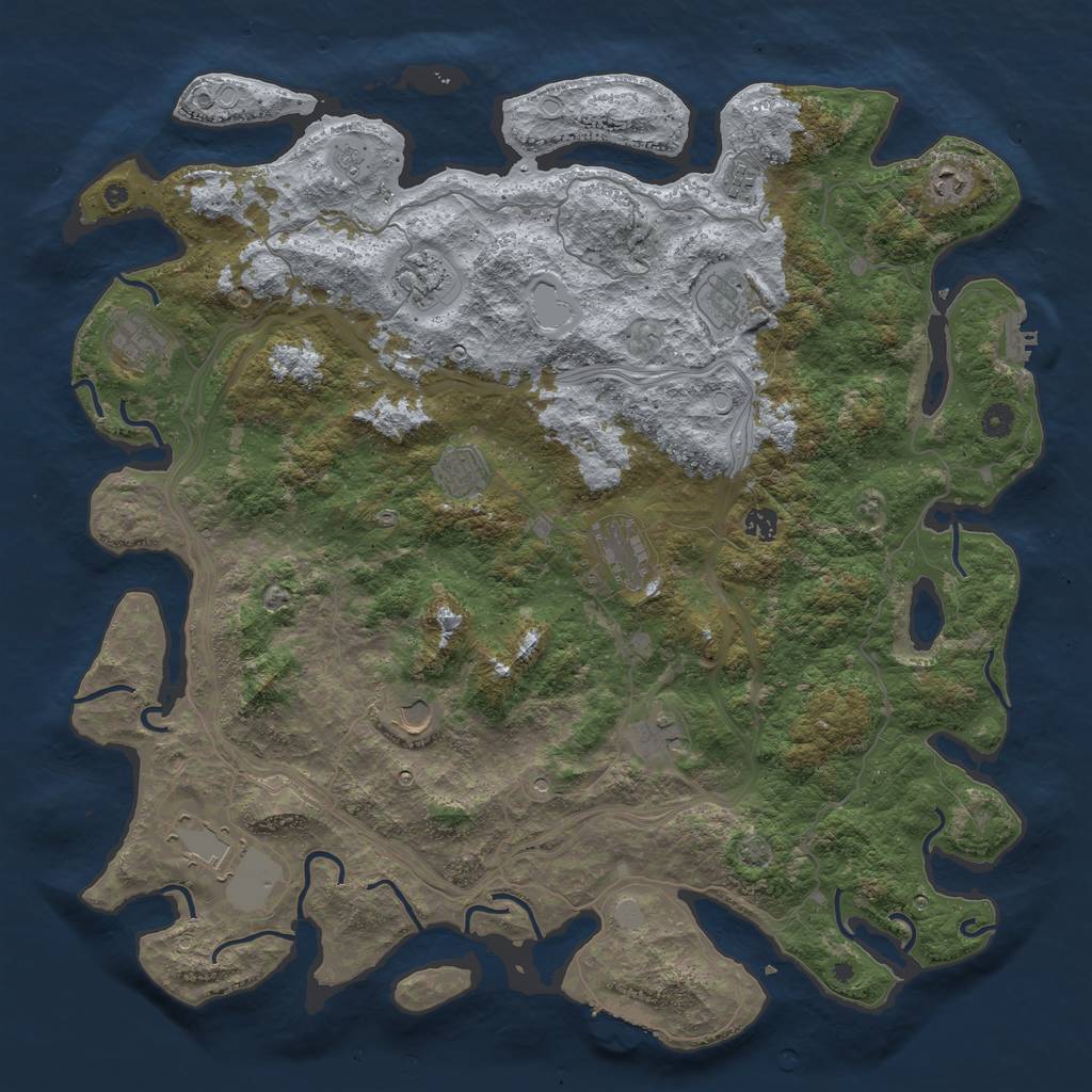 Rust Map: Procedural Map, Size: 4800, Seed: 12144, 19 Monuments