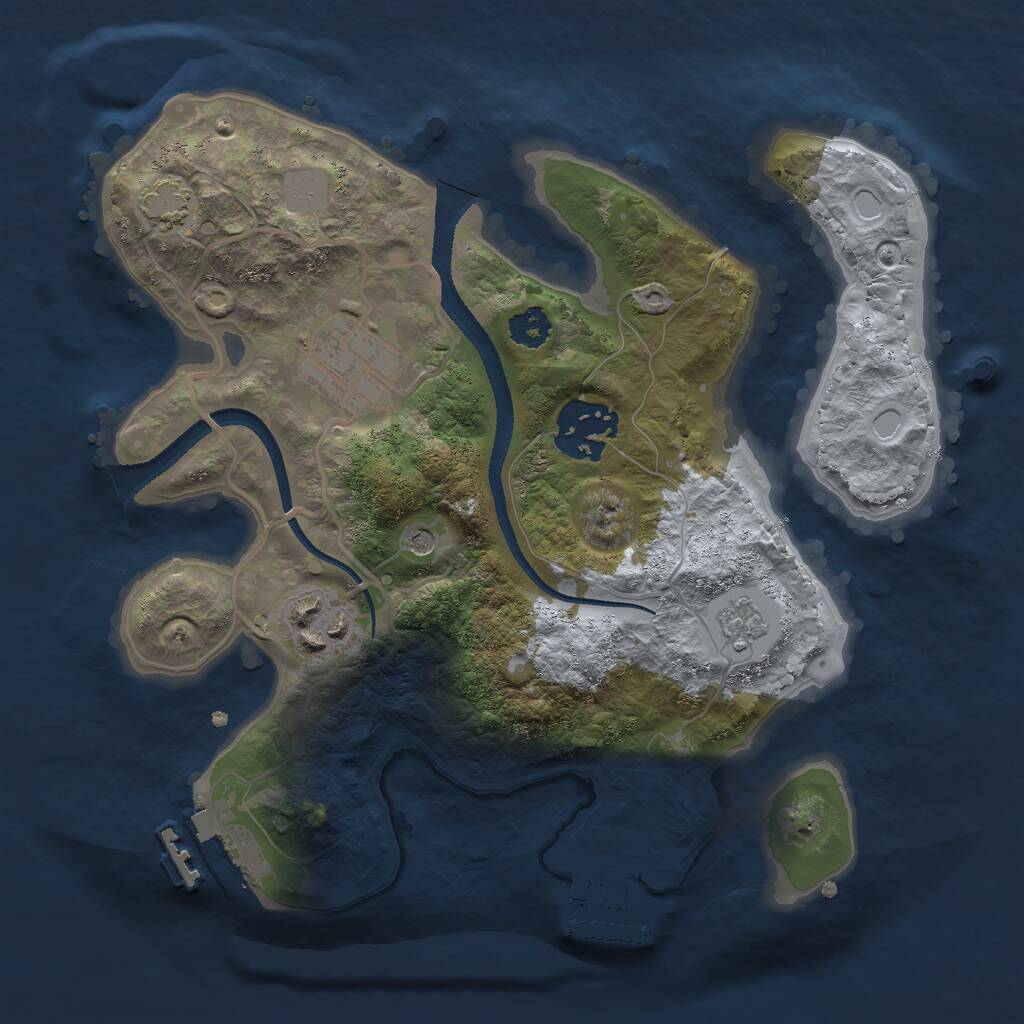 Rust Map: Procedural Map, Size: 2500, Seed: 564701060, 9 Monuments