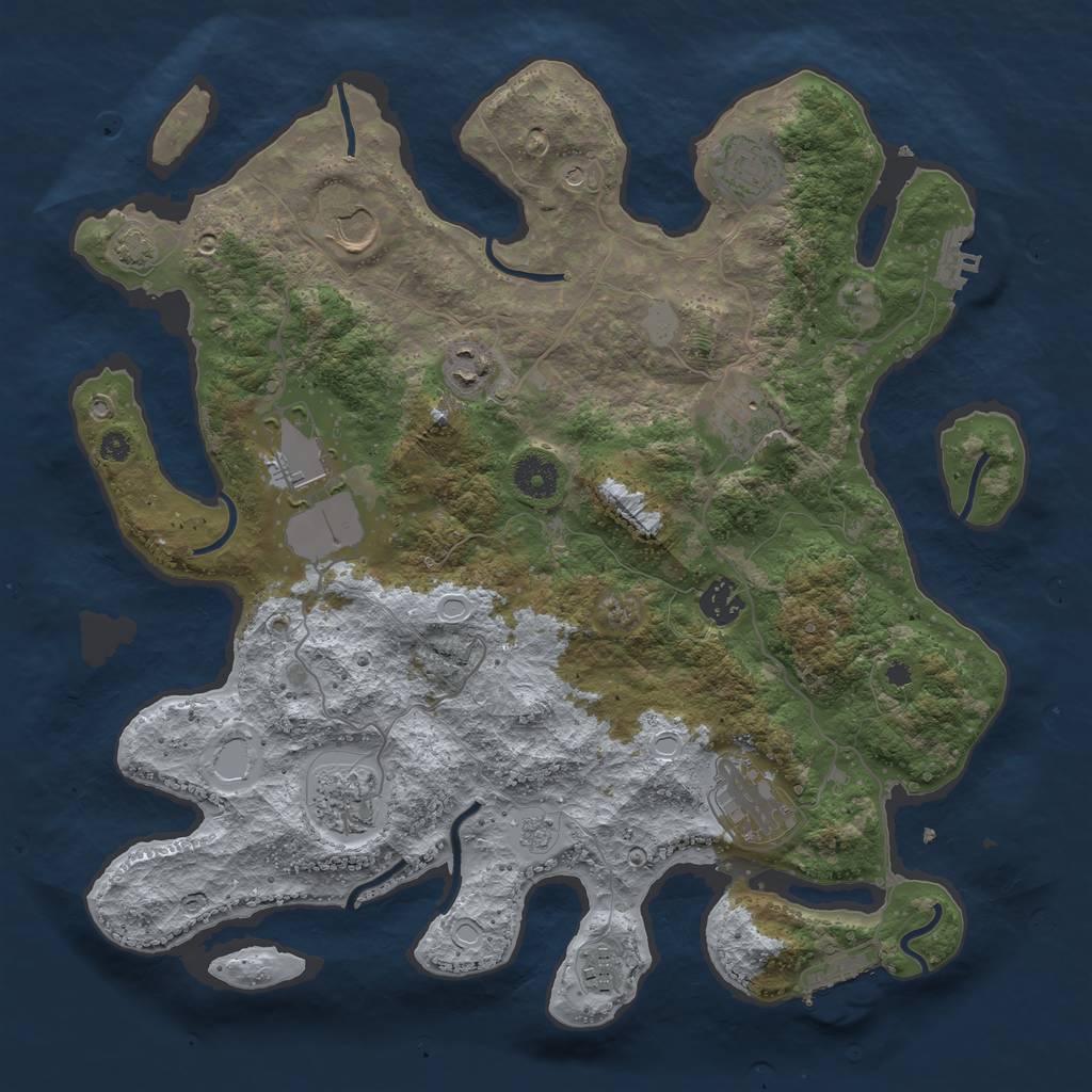 Rust Map: Procedural Map, Size: 3750, Seed: 20091458, 17 Monuments