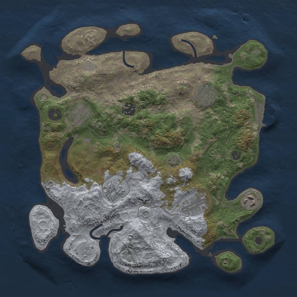 Rust Map: Procedural Map, Size: 3300, Seed: 12321, 13 Monuments