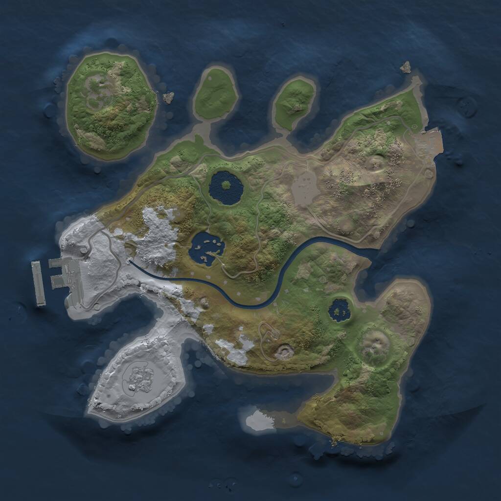Rust Map: Procedural Map, Size: 2250, Seed: 1826935825, 4 Monuments