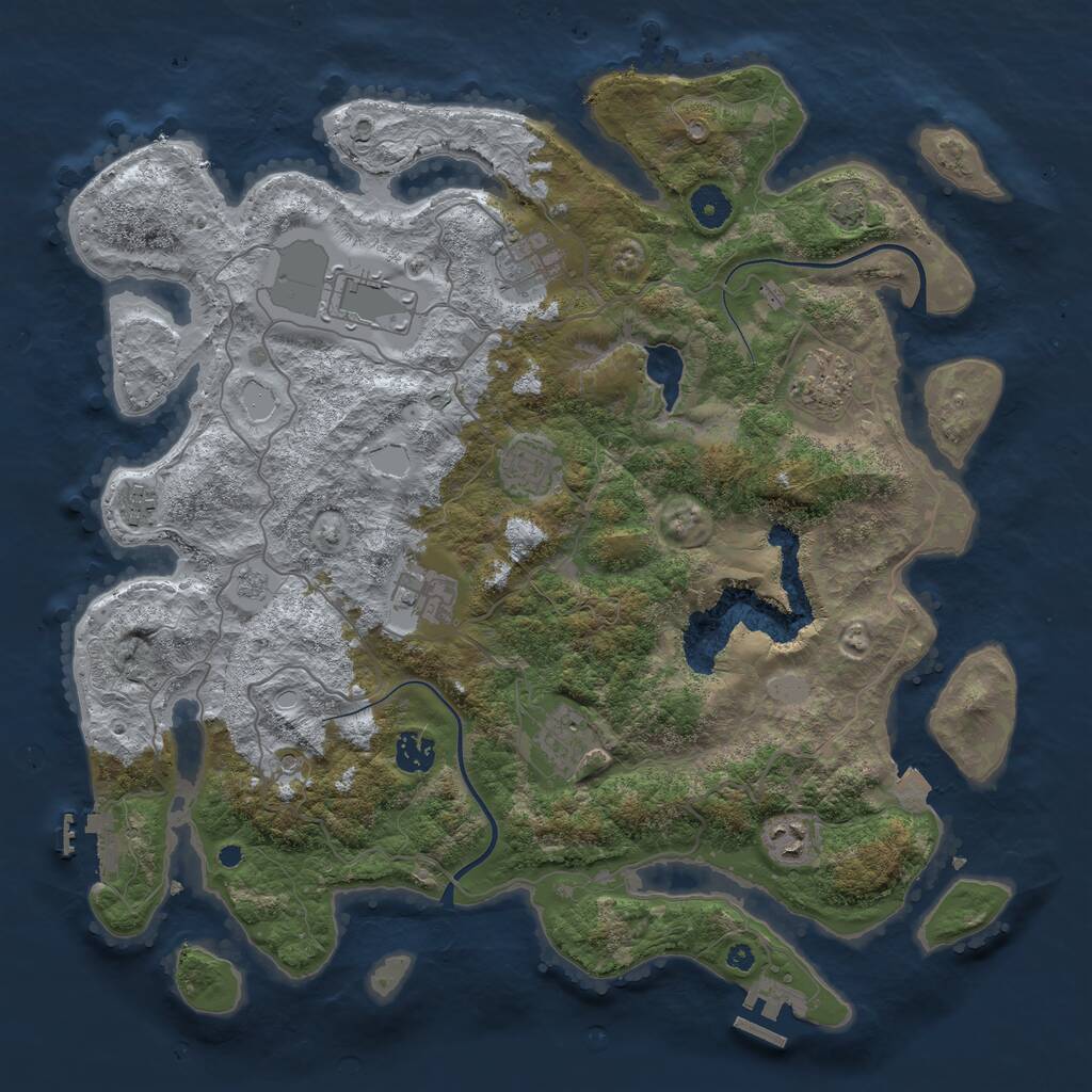 Rust Map: Procedural Map, Size: 4000, Seed: 62229318, 15 Monuments