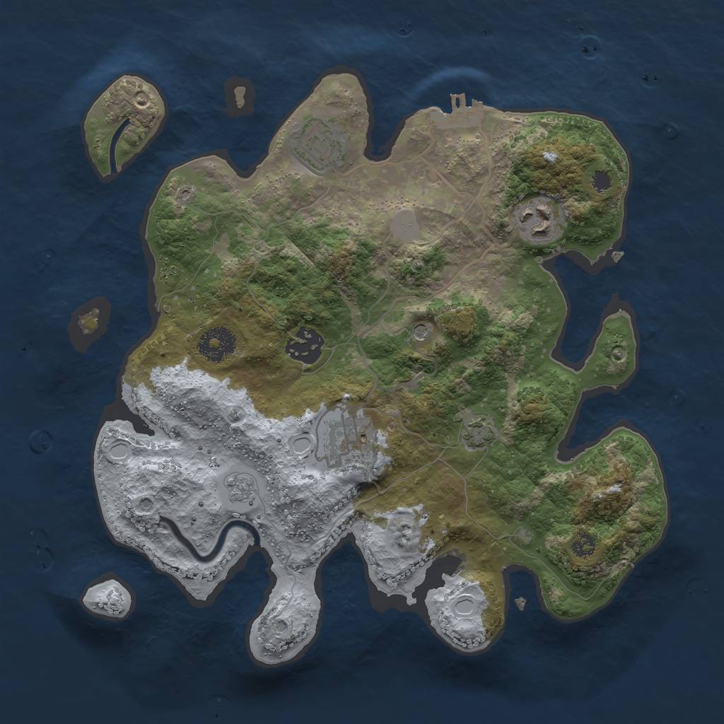 Rust Map: Procedural Map, Size: 3000, Seed: 1391368422, 11 Monuments