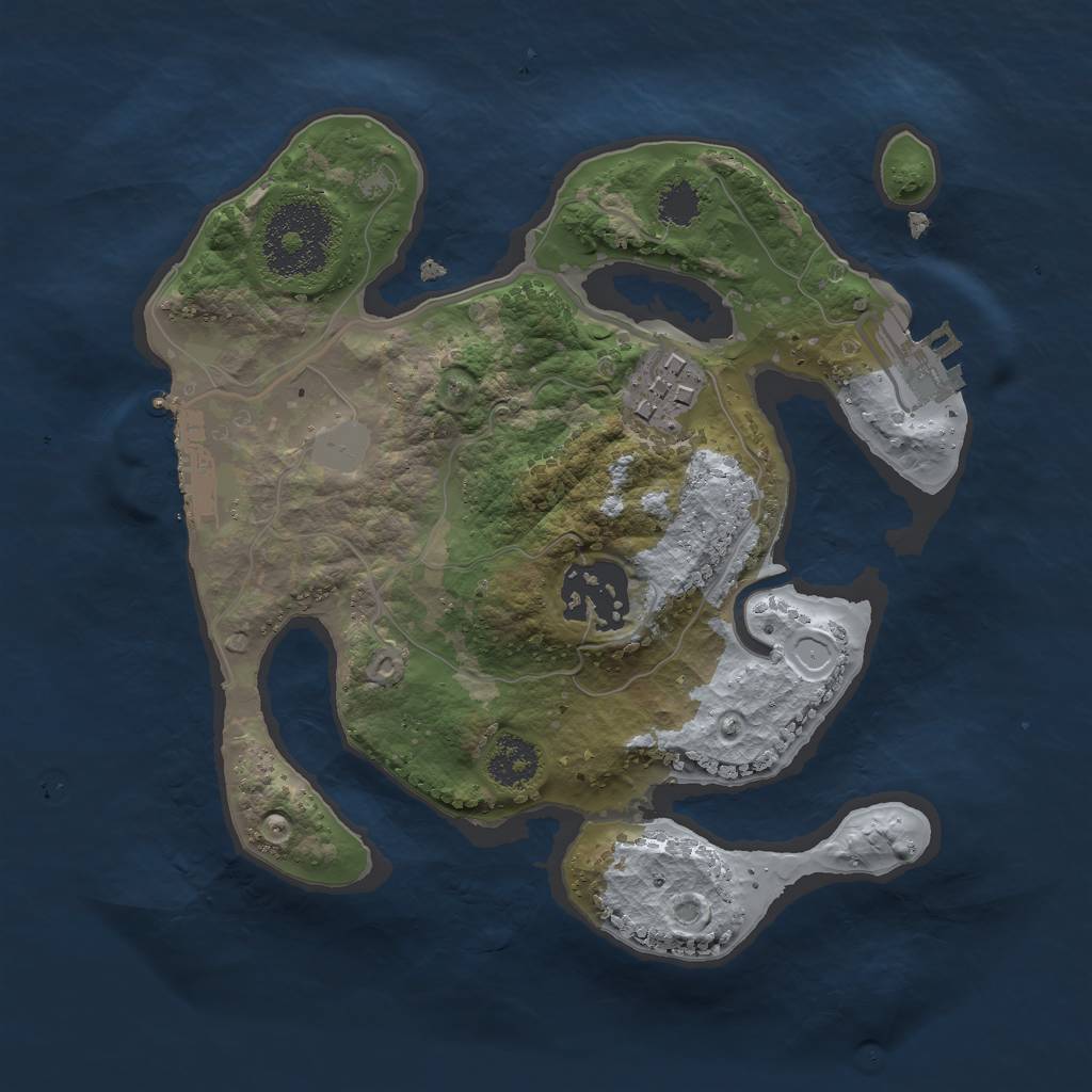 Rust Map: Procedural Map, Size: 2250, Seed: 2169, 7 Monuments