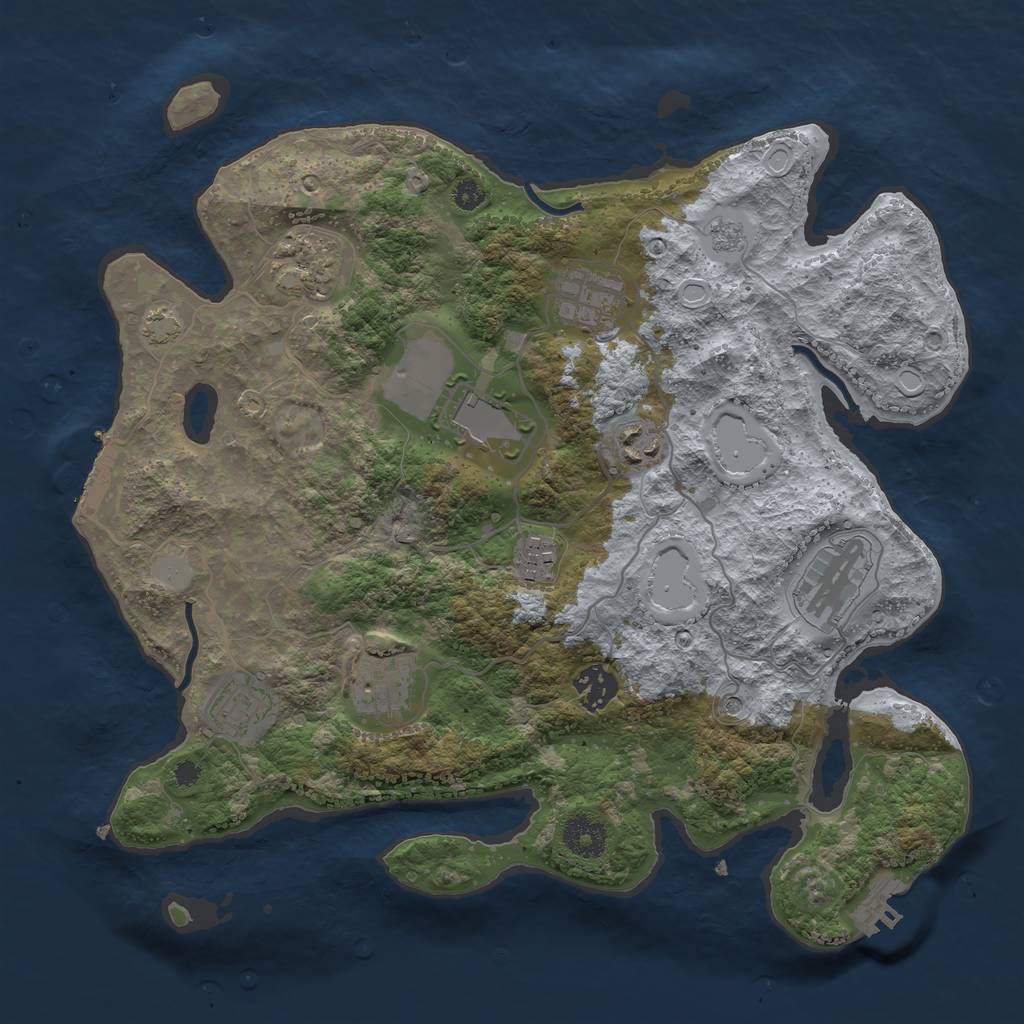 Rust Map: Procedural Map, Size: 3500, Seed: 79462, 17 Monuments