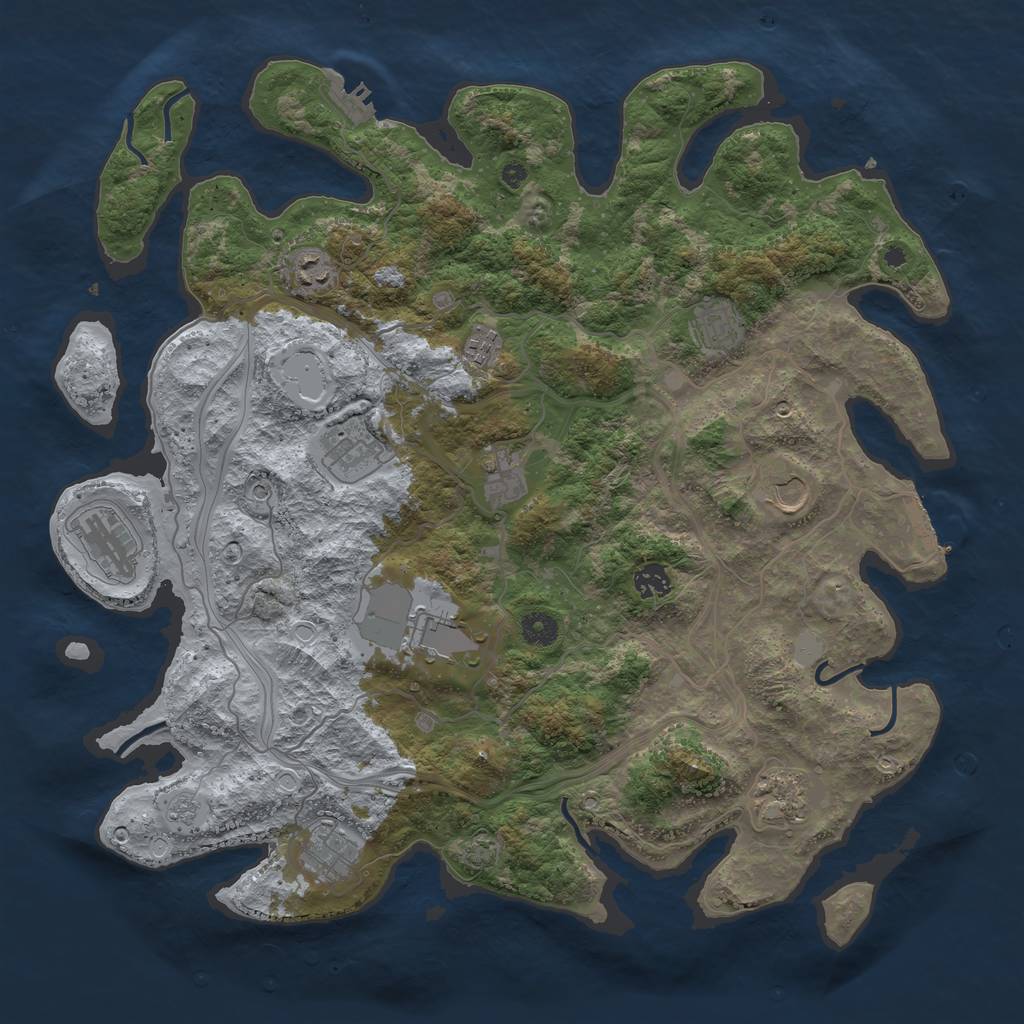 Rust Map: Procedural Map, Size: 4250, Seed: 899955665, 19 Monuments