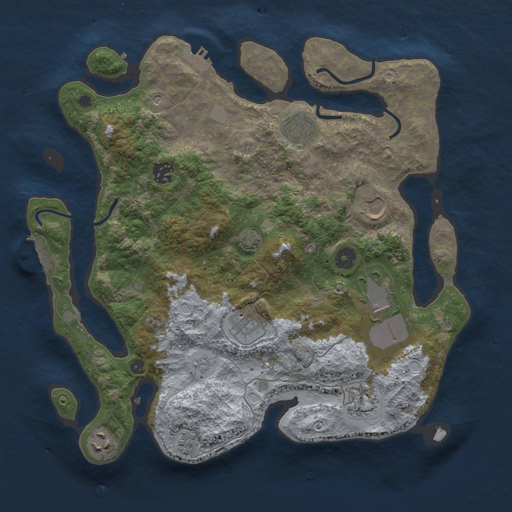 Rust Map: Procedural Map, Size: 3500, Seed: 89666313, 16 Monuments