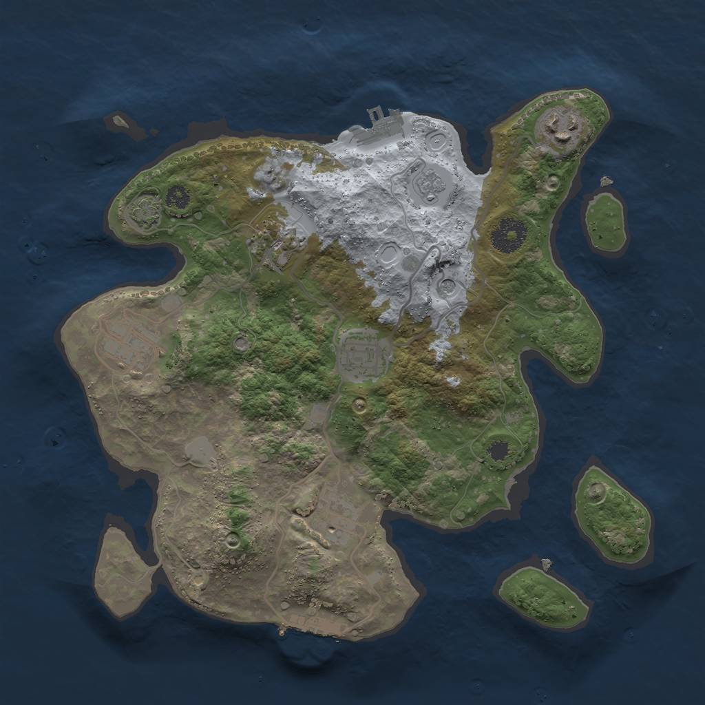Rust Map: Procedural Map, Size: 3000, Seed: 745375625, 13 Monuments