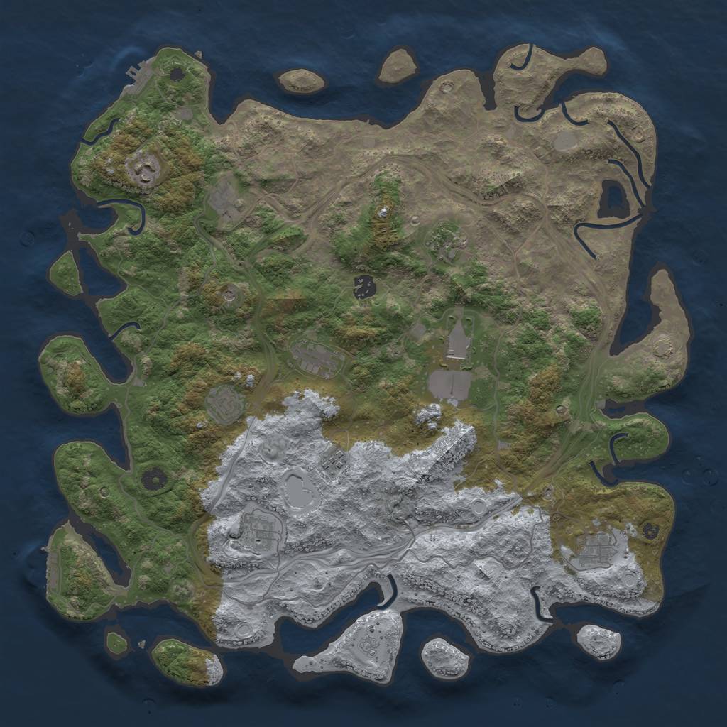 Rust Map: Procedural Map, Size: 4500, Seed: 45867, 18 Monuments