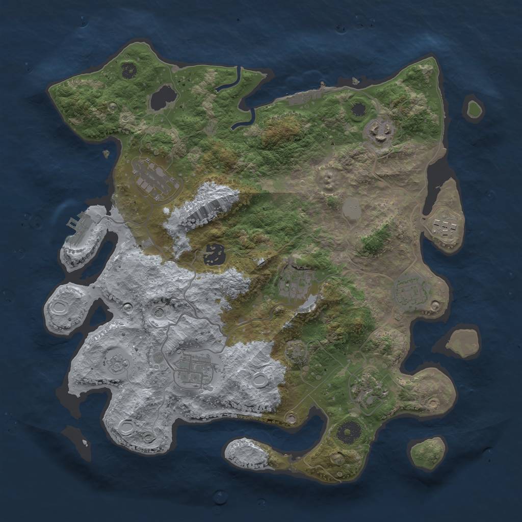 Rust Map: Procedural Map, Size: 3400, Seed: 48865674, 16 Monuments