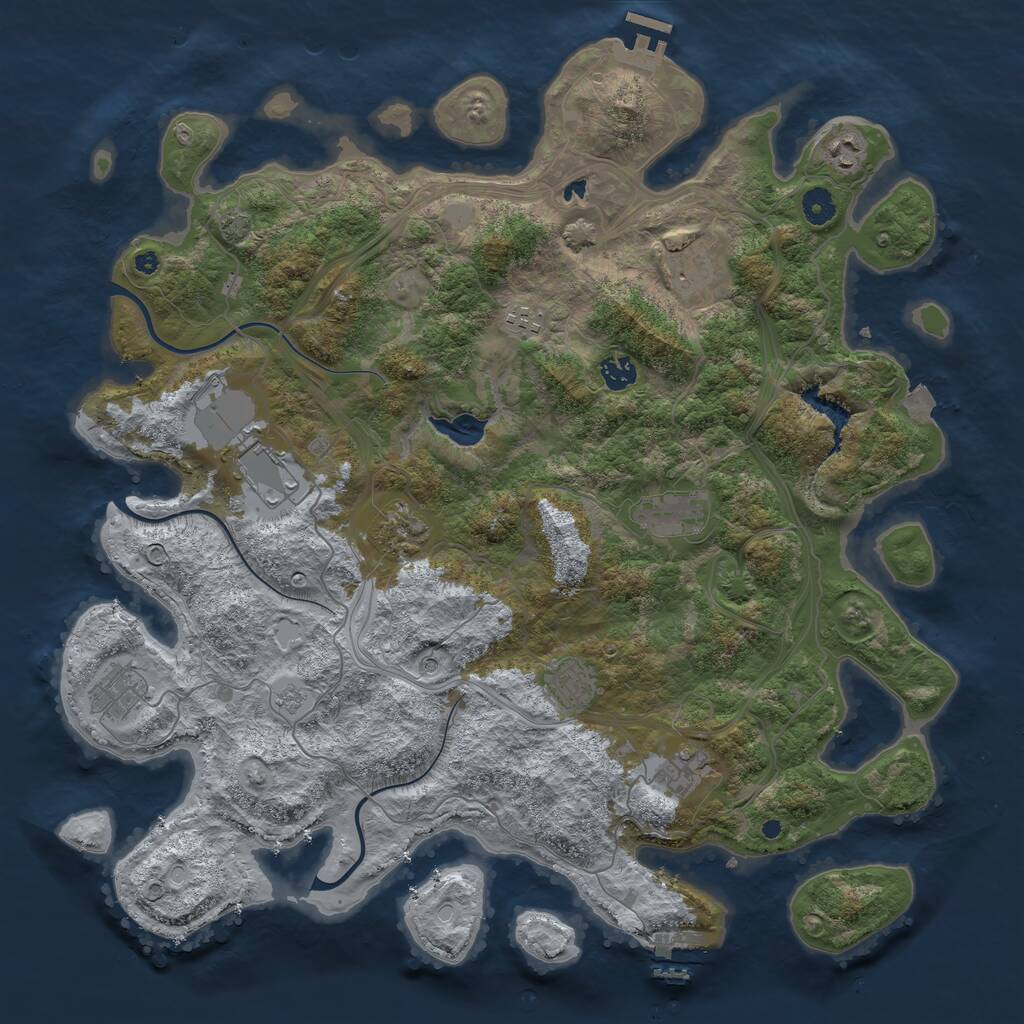 Rust Map: Procedural Map, Size: 4400, Seed: 98982843, 16 Monuments